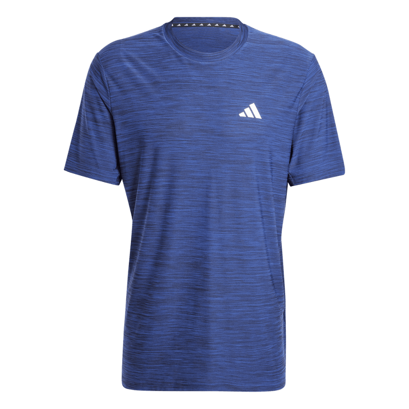 Camiseta-Manga-Corta-adidas-para-hombre-Tr-Es-Stretch-T-para-entrenamiento-color-azul.-Frontal-Sobre-Modelo