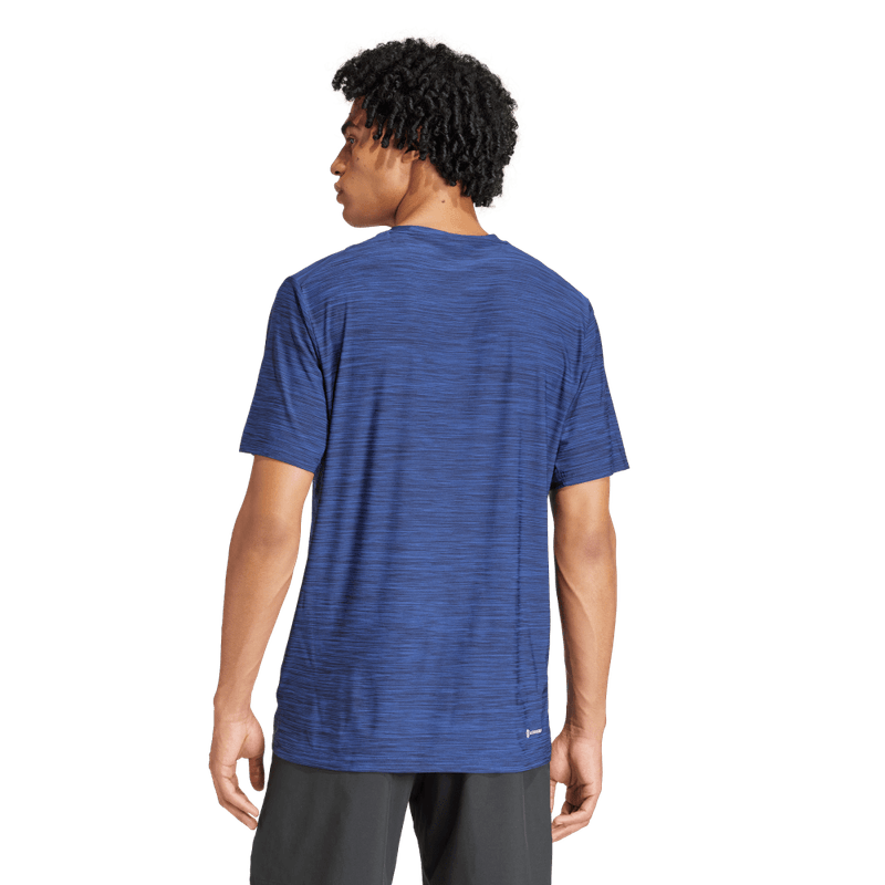 Camiseta-Manga-Corta-adidas-para-hombre-Tr-Es-Stretch-T-para-entrenamiento-color-azul.-Detalle-Posterior