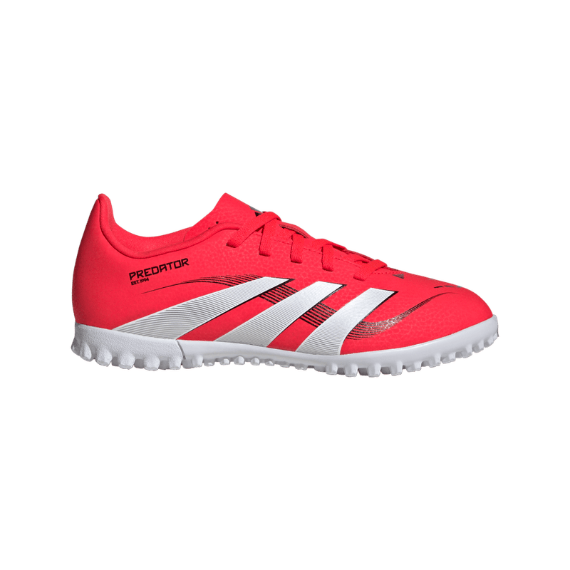 Guayos-adidas-unisex-Predator-Club-Tf-J-para-futbol-color-rojo.-Lateral-Externa-Derecha