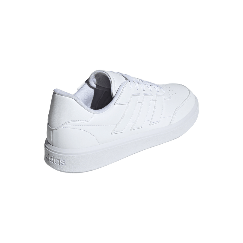 Tenis-adidas-para-hombre-Courtblock-para-moda-color-blanco.-Par-Laterales