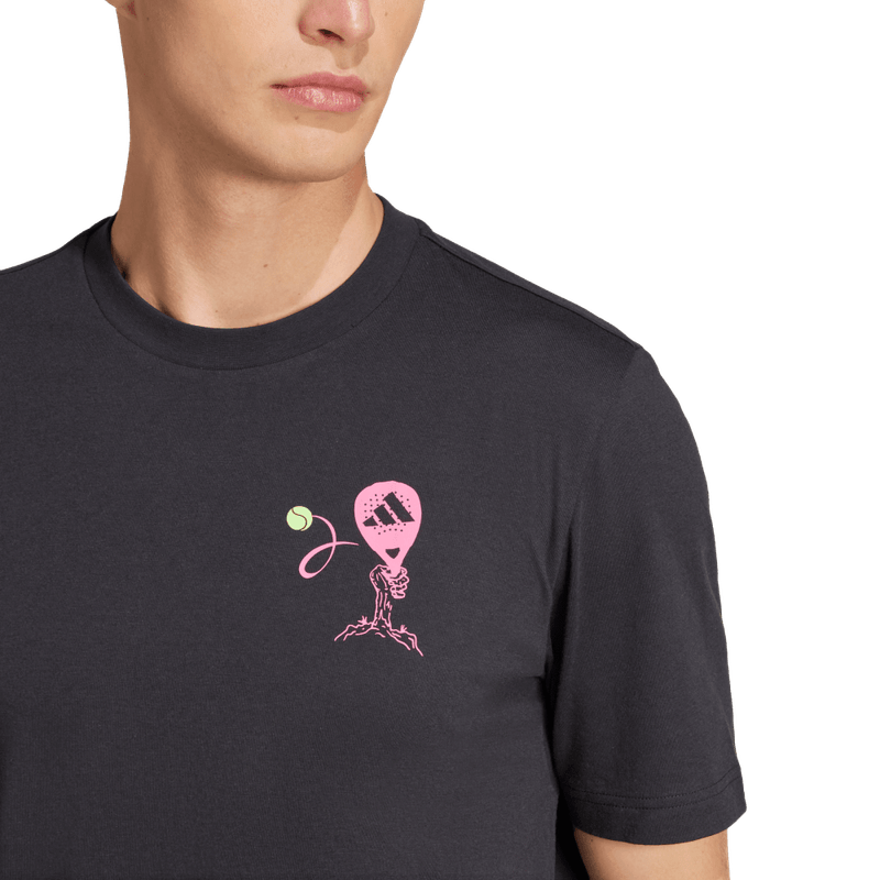 Camiseta-Manga-Corta-adidas-para-hombre-Padel-Zone-G-T-para-tenis-color-negro.-Detalle-Reflectivo-Modelo