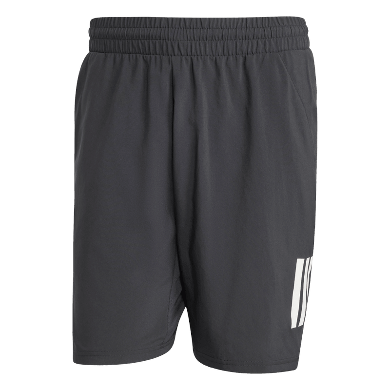 Pantaloneta-adidas-para-hombre-Club-3Str-Short-para-tenis-color-negro.-Frontal-Sobre-Modelo