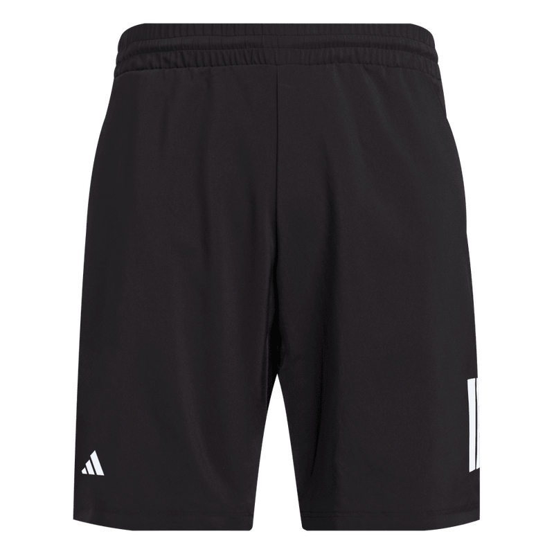 Pantaloneta-adidas-para-hombre-Club-3Str-Short-para-tenis-color-negro.-Frente-Sobre-Modelo
