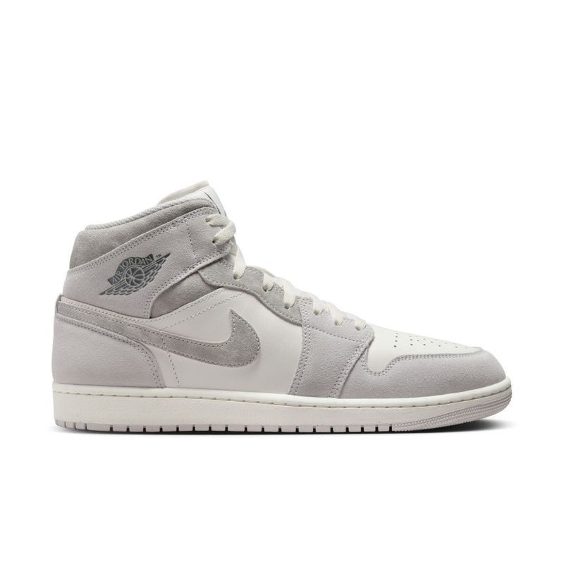 Tenis-nike-para-hombre-Air-Jordan-1-Mid-Se-para-moda-color-gris.-Lateral-Externa-Derecha