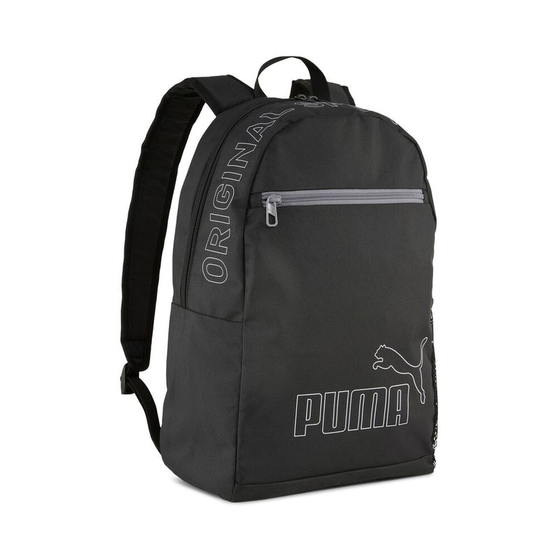 Morral-puma-para-hombre-Puma-Phase-Backpack-Ii-para-moda-color-negro.-Frente-Sin-Modelo