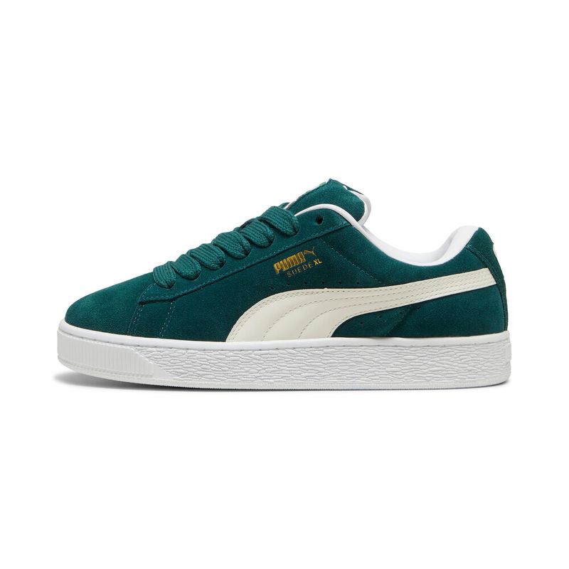 Tenis-puma-para-hombre-Suede-Xl-para-moda-color-verde.-Lateral-Interna-Derecha