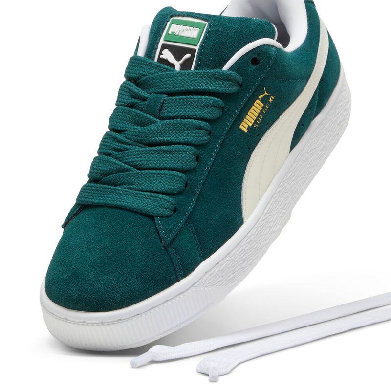 Tenis-puma-para-hombre-Suede-Xl-para-moda-color-verde.-Capellada