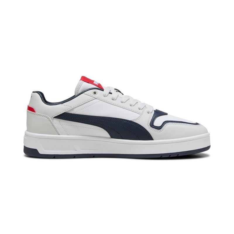 Tenis-puma-para-hombre-Court-Classic-Street-para-moda-color-blanco.-Lateral-Externa-Derecha