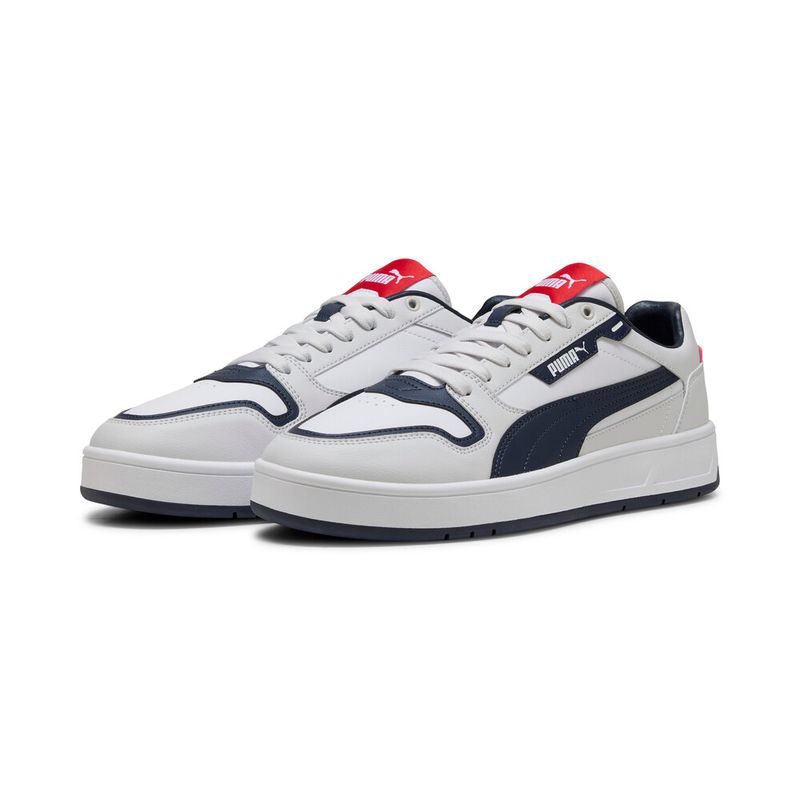Tenis-puma-para-hombre-Court-Classic-Street-para-moda-color-blanco.-Par-Alineados