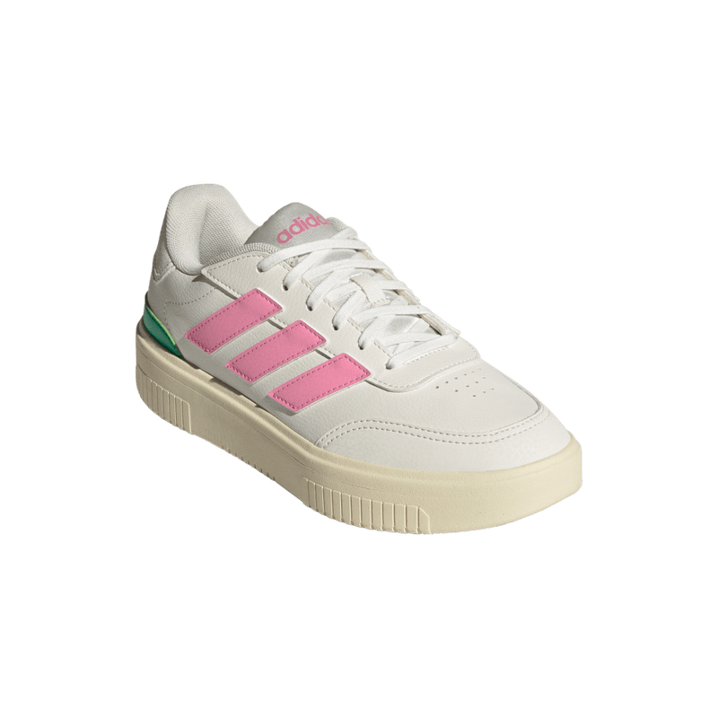 Tenis-adidas-para-mujer-Courtblock-Bold-para-moda-color-blanco.-Par-Alineados