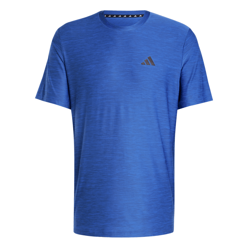 Camiseta-Manga-Corta-adidas-para-hombre-Tr-Es-Stretch-T-para-entrenamiento-color-azul.-Frontal-Sobre-Modelo