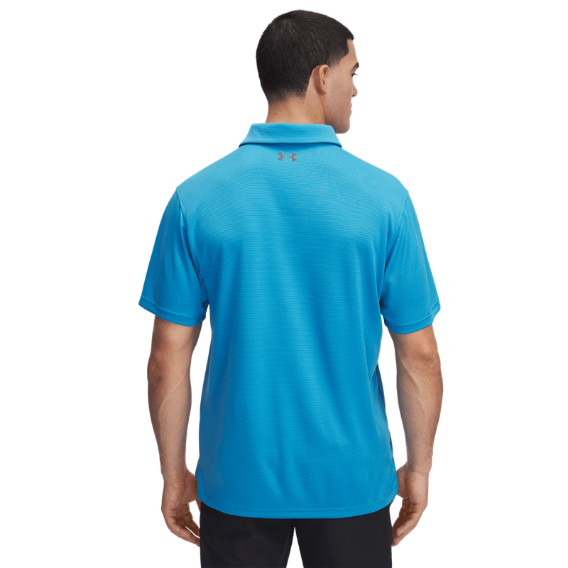 Camiseta-Manga-Corta-under-armour-para-hombre-Tech-Polo-para-golf-color-azul.-Reverso-Sin-Modelo