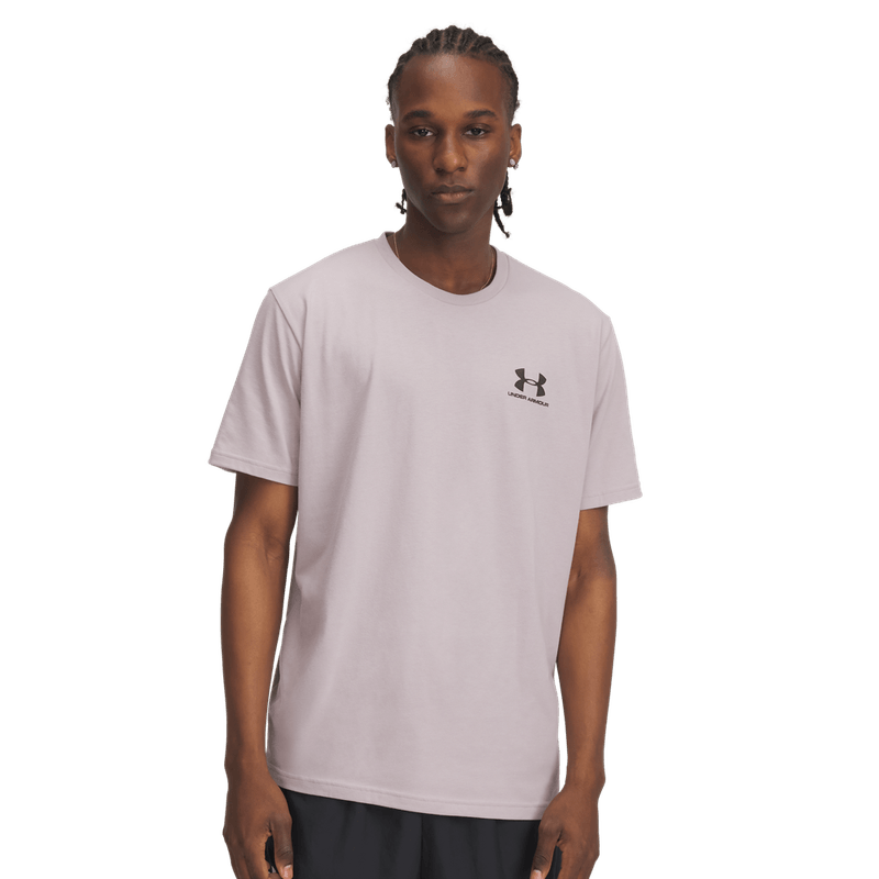 Camiseta-Manga-Corta-under-armour-para-hombre-Ua-M-Sportstyle-Lc-Ss-para-moda-color-gris.-Frente-Sin-Modelo