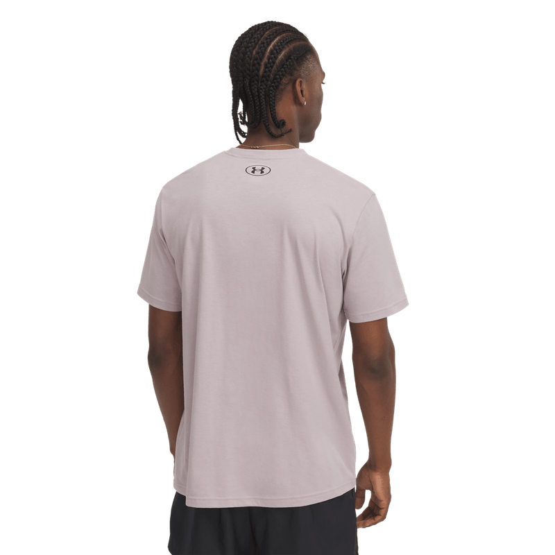 Camiseta-Manga-Corta-under-armour-para-hombre-Ua-M-Sportstyle-Lc-Ss-para-moda-color-gris.-Reverso-Sin-Modelo