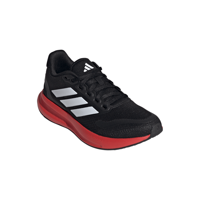 Tenis-adidas-para-niño-Runfalcon-5-J-para-correr-color-negro.-Par-Alineados
