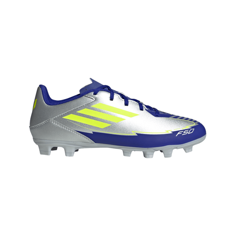 Guayos-adidas-unisex-F50-Club-Fg-Mg-Mess-para-futbol-color-gris.-Lateral-Externa-Derecha