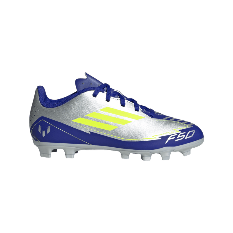 Guayos-adidas-unisex-F50-Club-Fg-Mg-J-Me-para-futbol-color-gris.-Lateral-Externa-Derecha