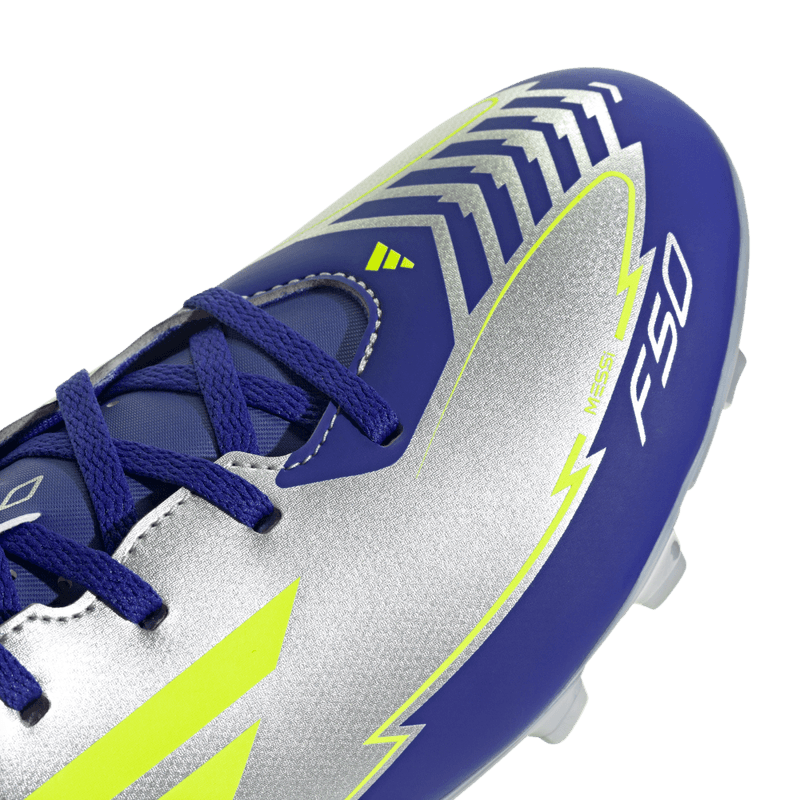 Guayos-adidas-unisex-F50-Club-Fg-Mg-Mess-para-futbol-color-gris.-Par-Laterales