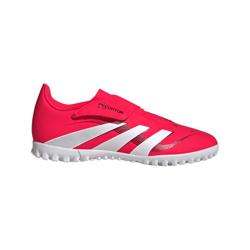Guayos-adidas-unisex-Predator-Club-Vel-T-para-futbol-color-rojo.-Lateral-Externa-Derecha