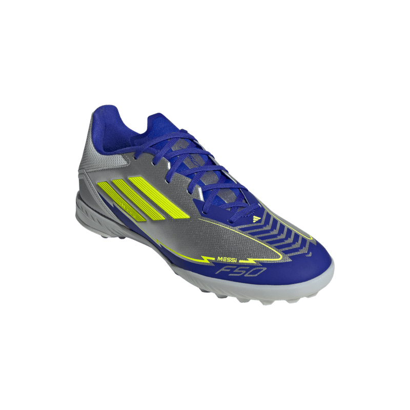 Guayos-adidas-unisex-F50-League-Tf-Messi-para-futbol-color-gris.-Suela