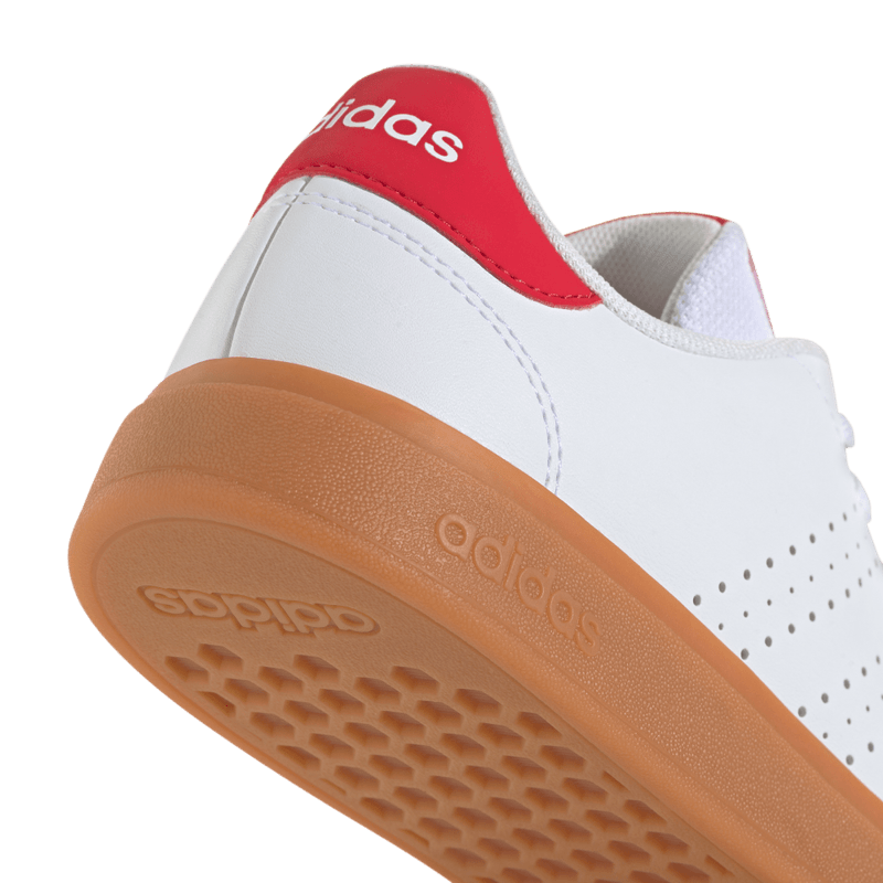 Tenis-adidas-unisex-Advantage-Base-2.0-para-moda-color-blanco.-Lateral-Y-Suela