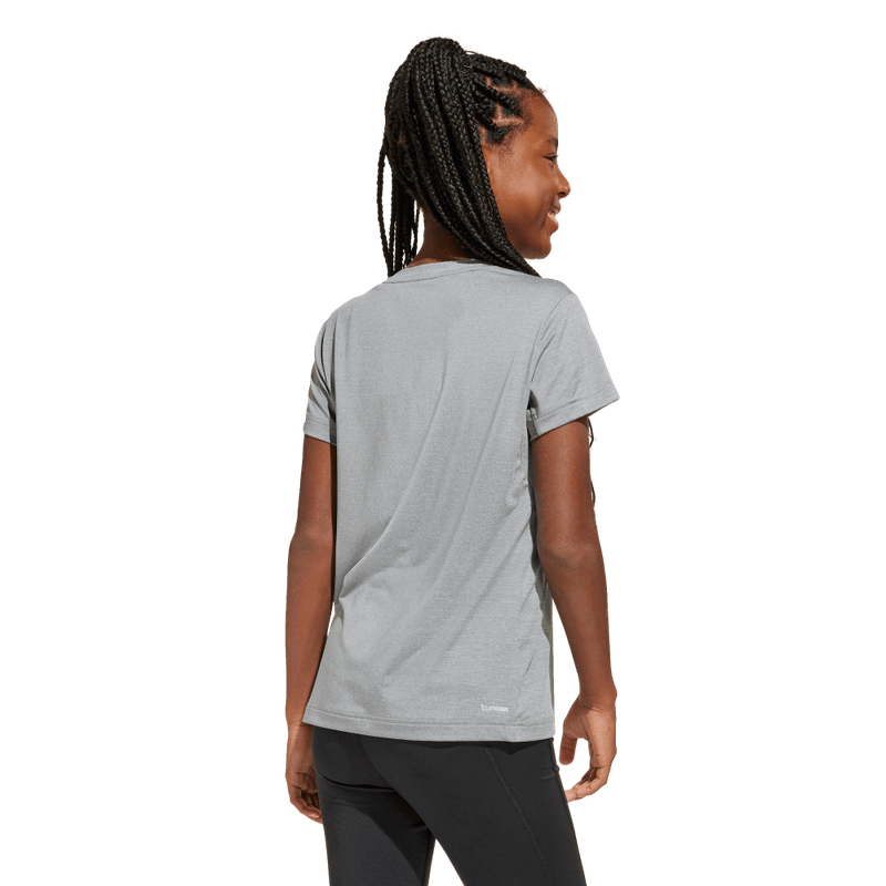 Camiseta-Manga-Corta-adidas-para-mujer-Jg-Gt-Pz-Tee-para-entrenamiento-color-gris.-Reverso-Sin-Modelo