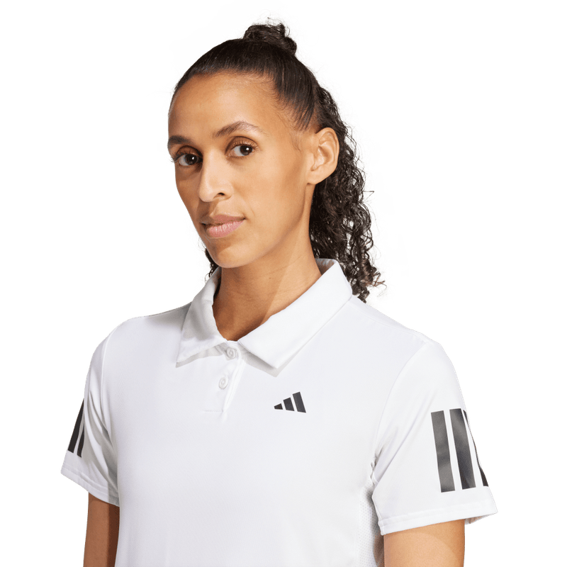 Polo-adidas-para-mujer-Club-Polo-para-tenis-color-blanco.-Detalle-Reflectivo-Modelo