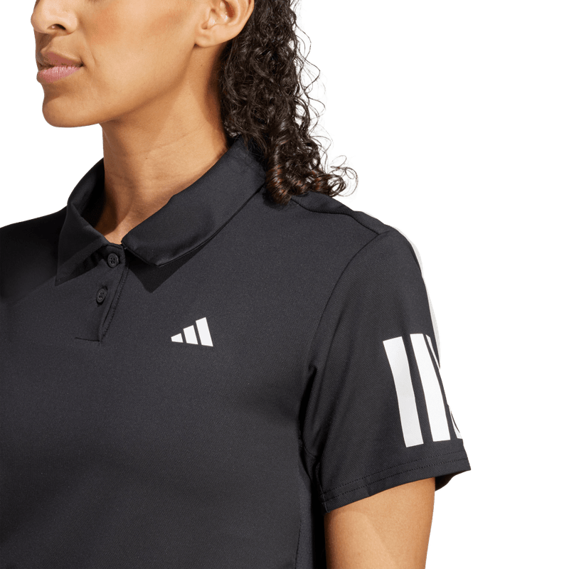 Polo-adidas-para-mujer-Club-Polo-para-tenis-color-negro.-Detalle-Reflectivo-Modelo