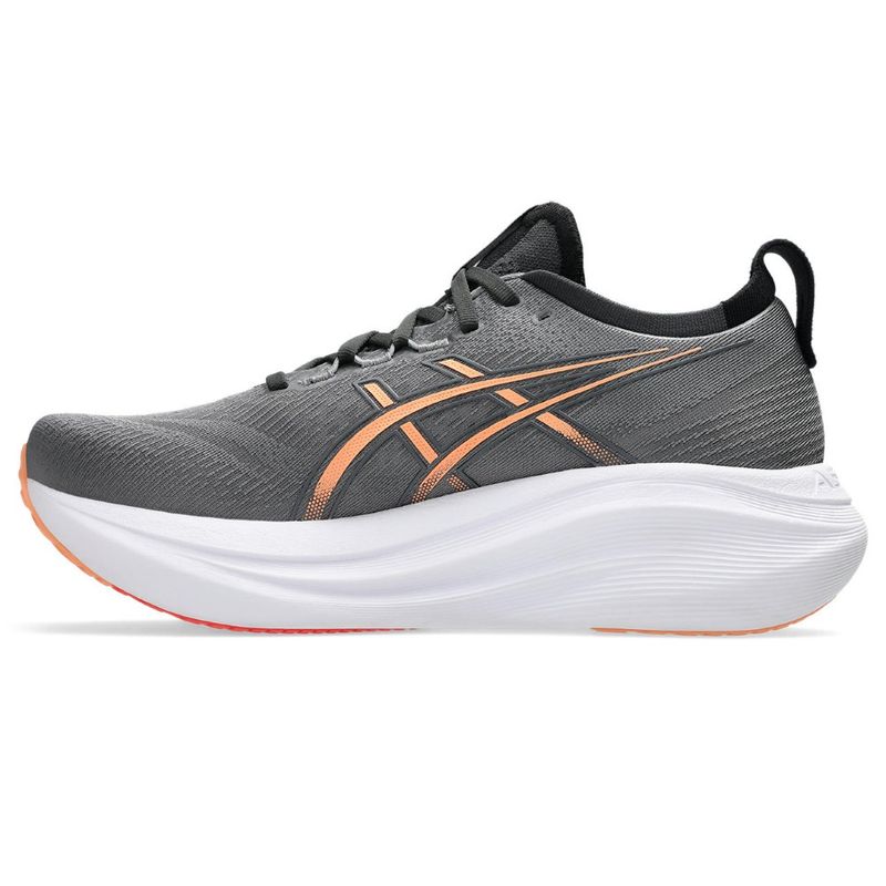 Tenis-asics-para-hombre-Gel-Nimbus-27-para-correr-color-gris.-Lateral-Externa-Izquierda