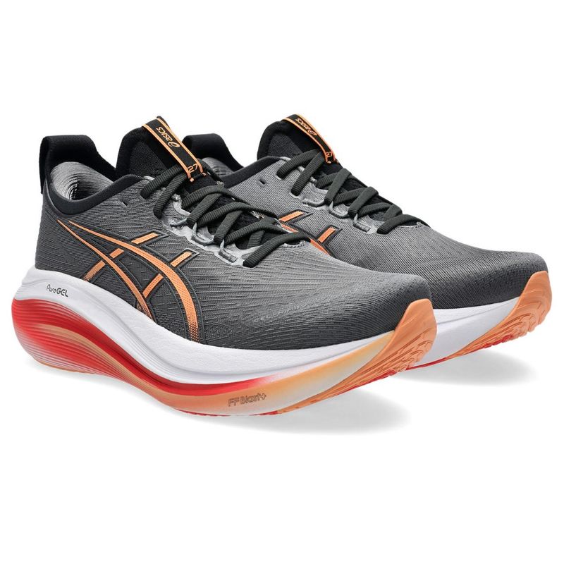 Tenis-asics-para-hombre-Gel-Nimbus-27-para-correr-color-gris.-Par-Alineados