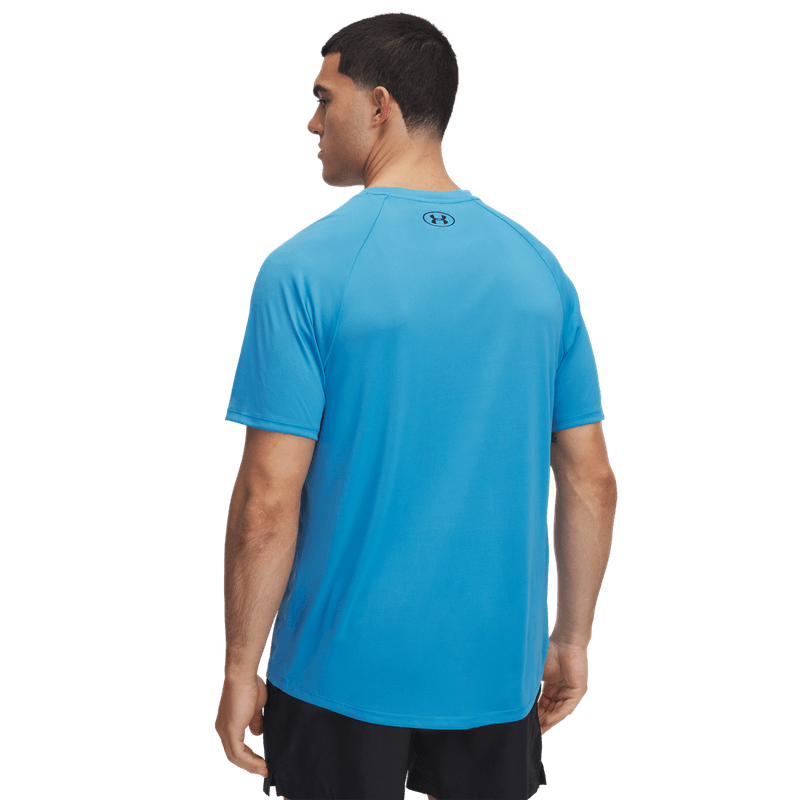 Camiseta-Manga-Corta-under-armour-para-hombre-Ua-Tech-2.0-Ss-Tee-para-entrenamiento-color-azul.-Reverso-Sin-Modelo