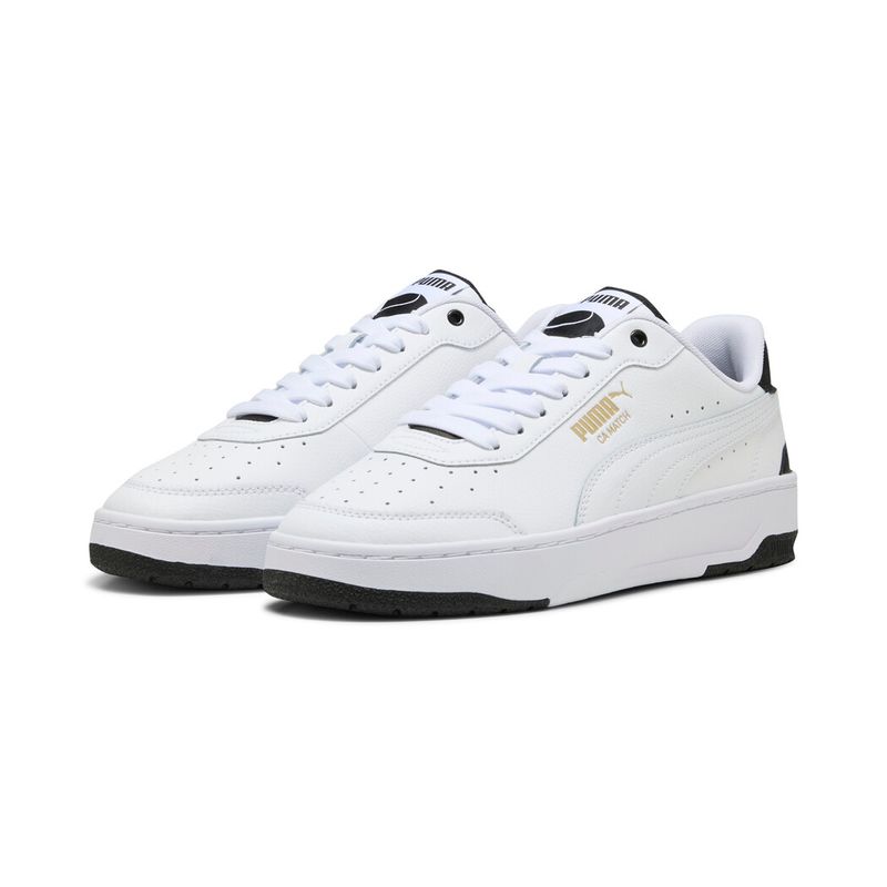 Tenis-puma-para-hombre-Ca-Match-para-moda-color-blanco.-Par-Alineados
