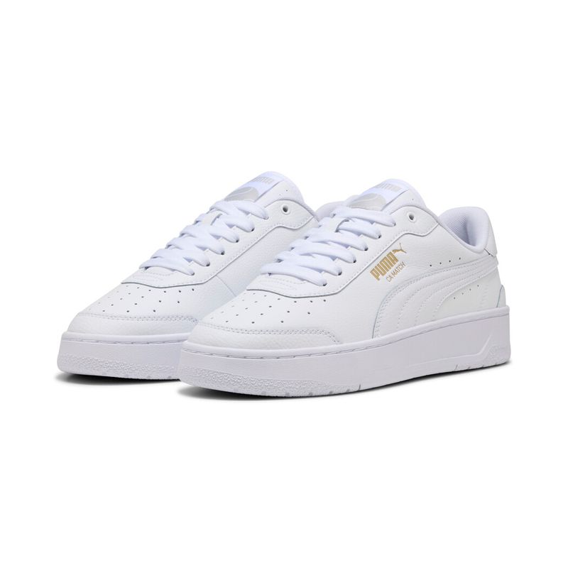 Tenis-puma-para-hombre-Ca-Match-para-moda-color-blanco.-Par-Alineados