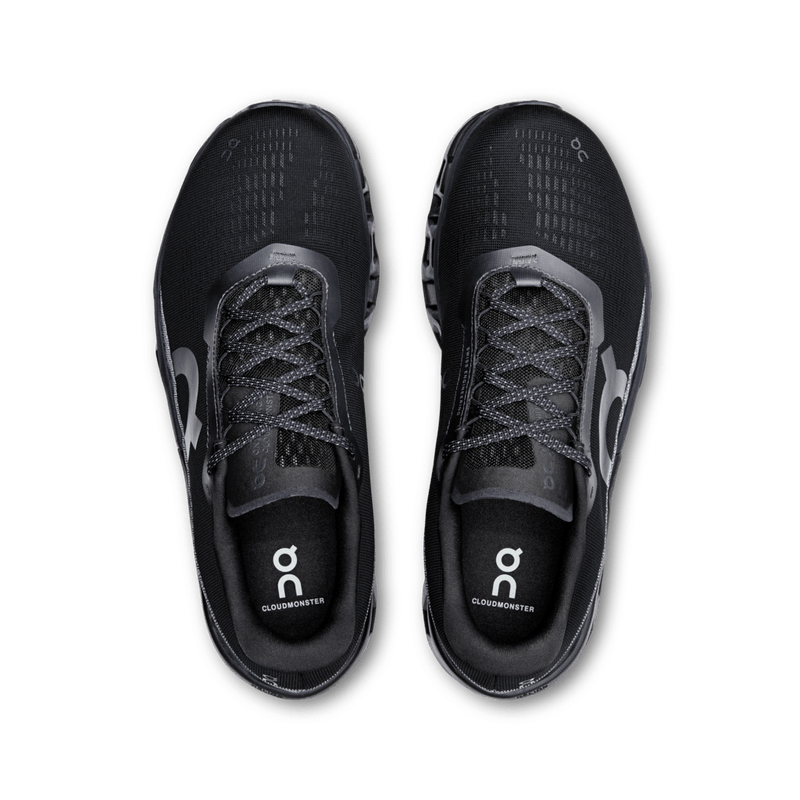 Tenis-on-para-hombre-Cloudmonster-2-para-correr-color-negro.-Capellada