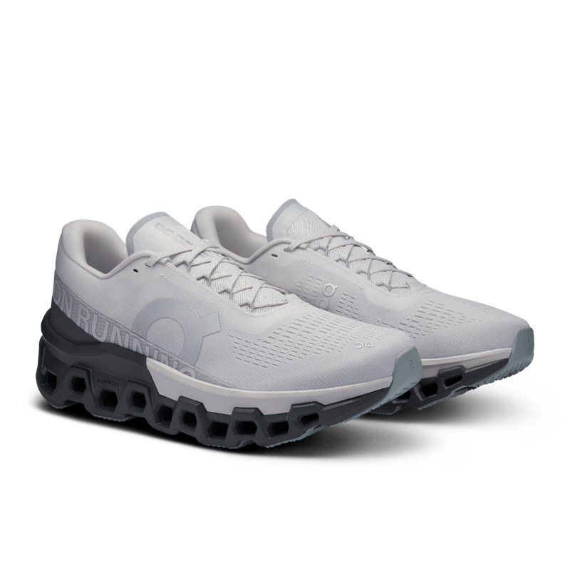 Tenis-on-para-hombre-Cloudmonster-2-para-correr-color-gris.-Par-Alineados-