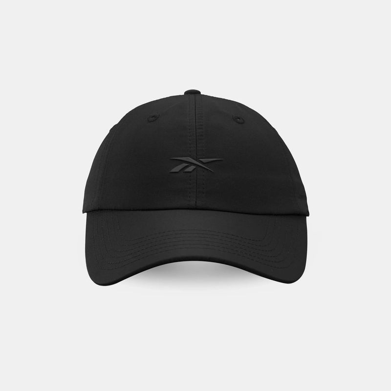 Gorra-reebok-unisex-Rbk-Small-Vector-Cap-para-entrenamiento-color-negro.-Frente-Sin-Modelo-