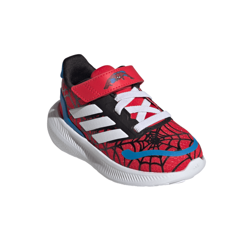 Tenis-adidas-para-niño-Runfalcon-Spider-Ma-para-correr-color-rojo.-Par-Alineados