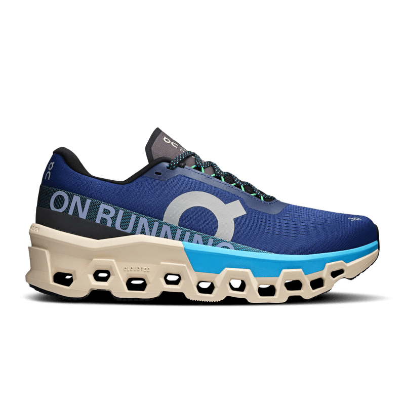Tenis-on-para-hombre-Cloudmonster-2-para-correr-color-azul.-Lateral-Externa-Derecha