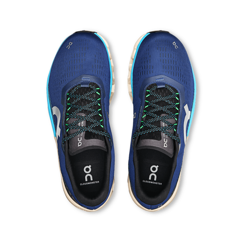 Tenis-on-para-hombre-Cloudmonster-2-para-correr-color-azul.-Capellada