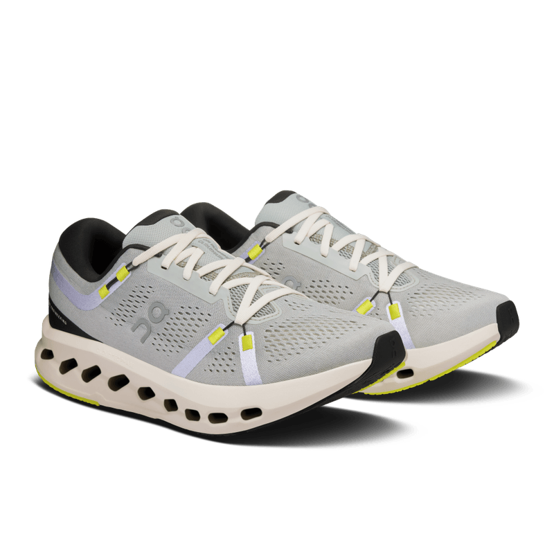 Tenis-on-para-hombre-Cloudsurfer-2-para-correr-color-gris.-Par-Alineados-