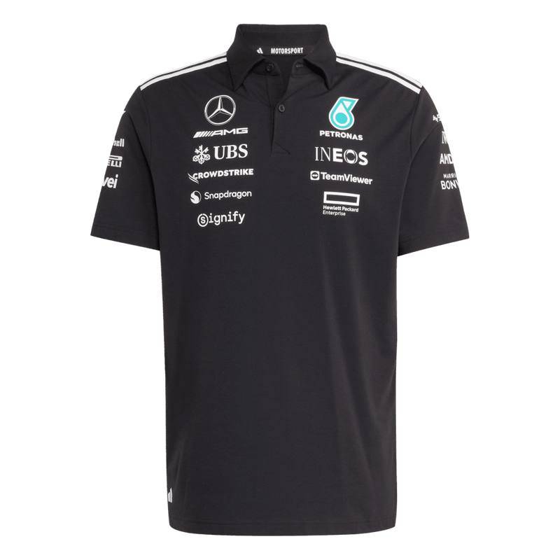 Polo-adidas-para-hombre-Mer-Tm-Polo-Bm-para-moda-color-negro.-Frontal-Sobre-Modelo