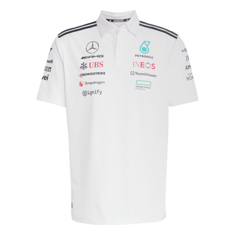 Polo-adidas-para-hombre-Mer-Tm-Polo-Wm-para-moda-color-blanco.-Frontal-Sobre-Modelo