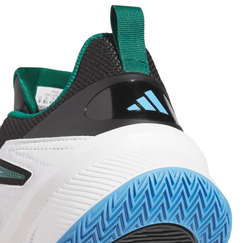 Tenis-adidas-unisex-Dame-Certified-3-para-baloncesto-color-blanco.-Lateral-Y-Suela