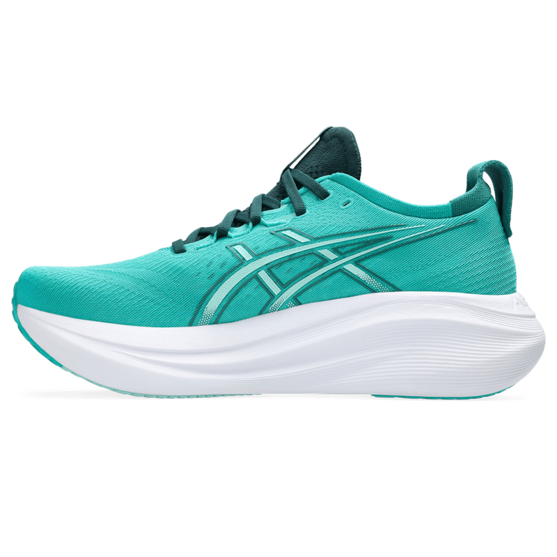 Tenis-asics-para-hombre-Gel-Nimbus-27-para-correr-color-azul.-Lateral-Externa-Izquierda