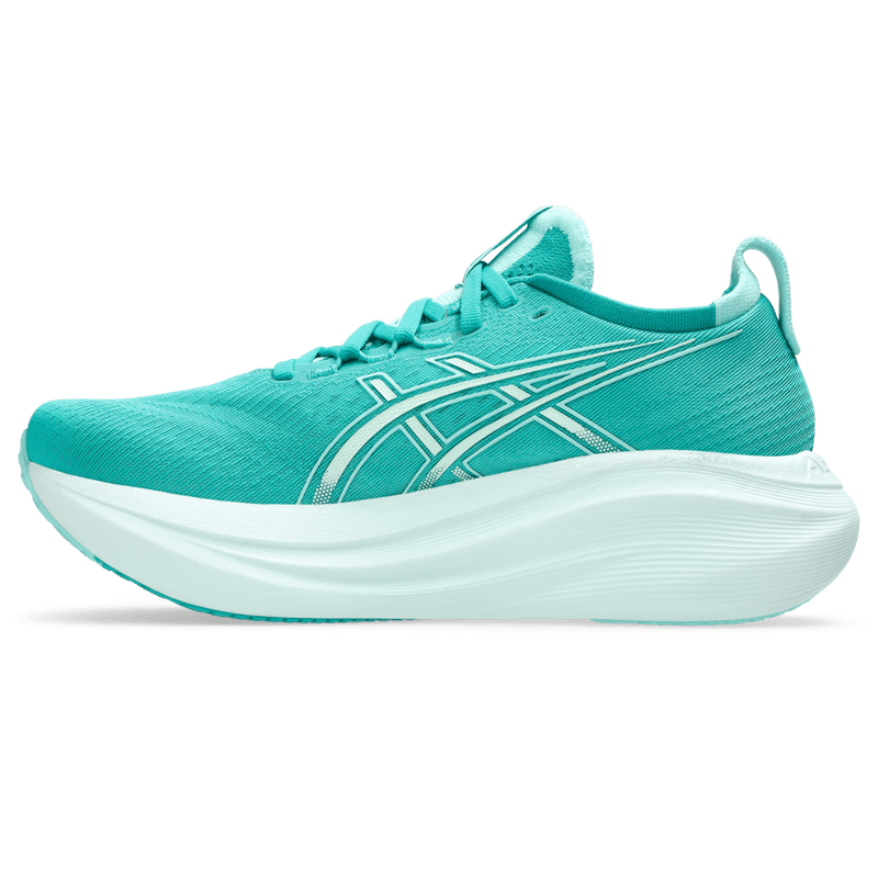 Tenis-asics-para-mujer-Gel-Nimbus-27-para-correr-color-azul.-Lateral-Externa-Izquierda