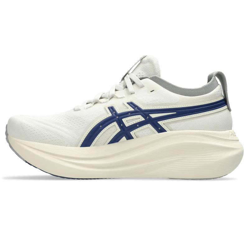 Tenis-asics-para-mujer-Gel-Nimbus-27-Atc-para-correr-color-beige.-Lateral-Externa-Izquierda