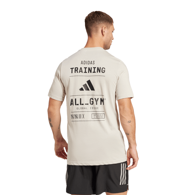 Camiseta-Manga-Corta-adidas-para-hombre-M-Tr-Cat-G-T-para-entrenamiento-color-beige.-Frente-Sin-Modelo
