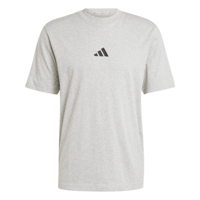 Camiseta-Manga-Corta-adidas-para-hombre-M-Sl-Sj-T-para-moda-color-gris.-Frontal-Sobre-Modelo