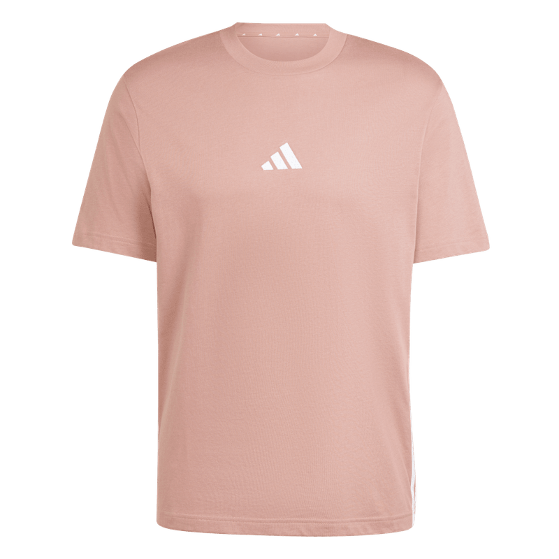 Camiseta-Manga-Corta-adidas-para-hombre-M-3S-Sj-T-para-moda-color-rojo.-Frontal-Sobre-Modelo