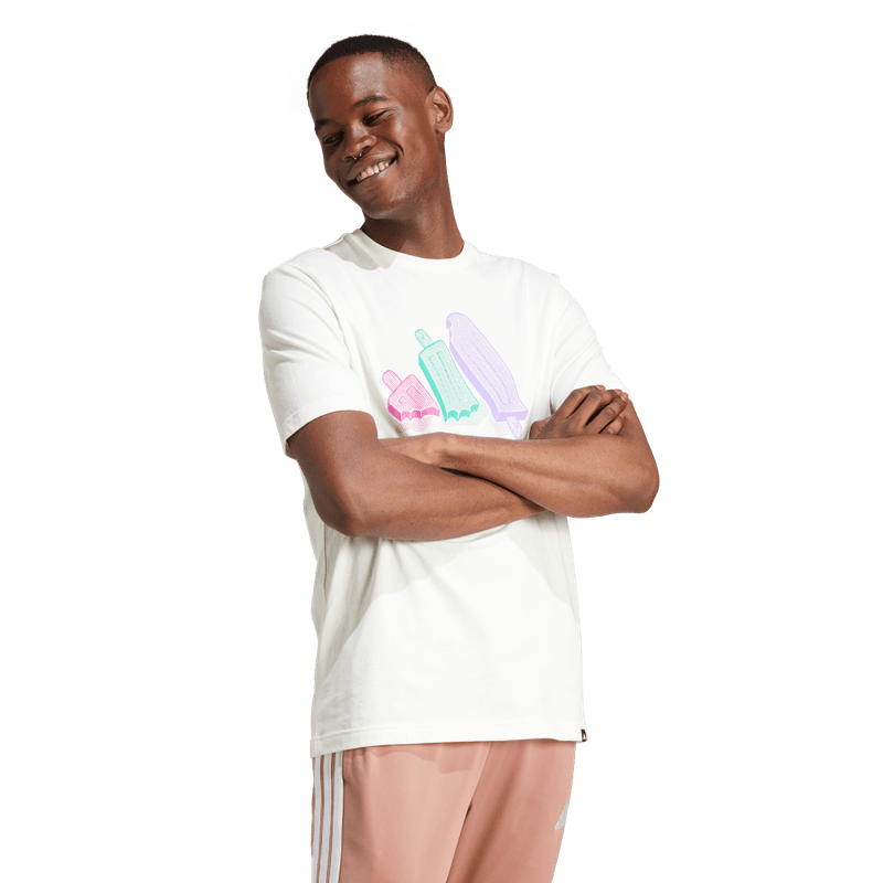 Camiseta-Manga-Corta-adidas-para-hombre-M-L-Ice-Tee-para-moda-color-blanco.-Reverso-Sin-Modelo